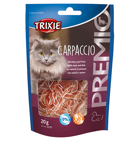 Trixie Premio Carpaccio skanėstai katėms su antiena ir žuvimi, 20 g