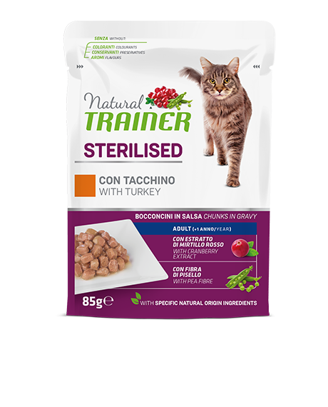 Natural Trainer Sterilised konservai katėms su kalakutiena, 85 g : Pakuotė - 85 g