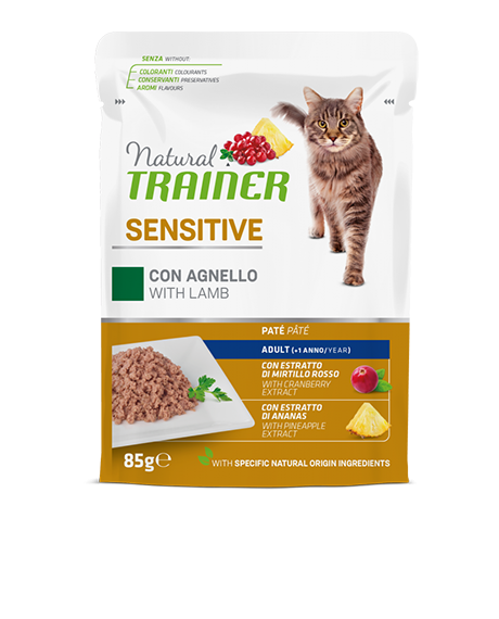 Natural Trainer Sensitive konservai katėms su ėriena, 12x85 g : Pakuotė - 12 x 85 g