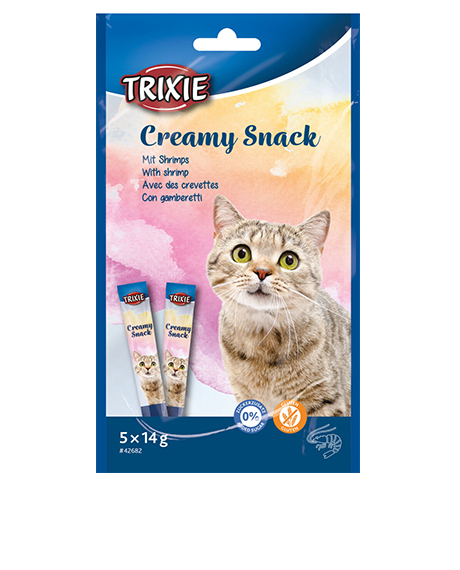 Trixie Creamy Snack kreminis skanėstas katėms su krevetėmis, 5x14 g