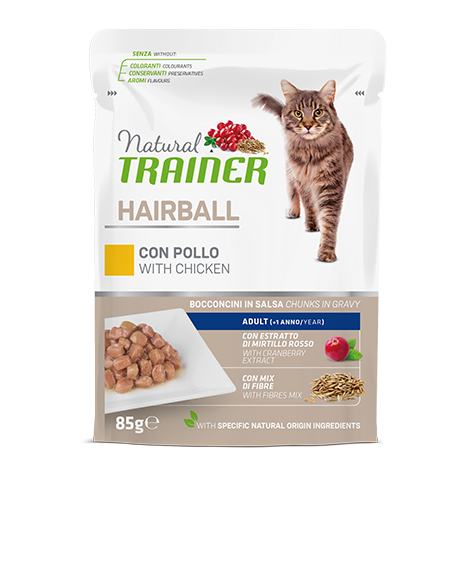 Natural Trainer Hairball konservai katėms su vištiena, 12x85 g : Pakuotė - 12 x 85 g