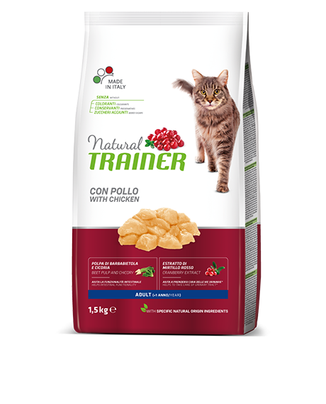 Natural Trainer Adult Cat sausas maistas katėms su vištiena : Pakuotė - 10 kg