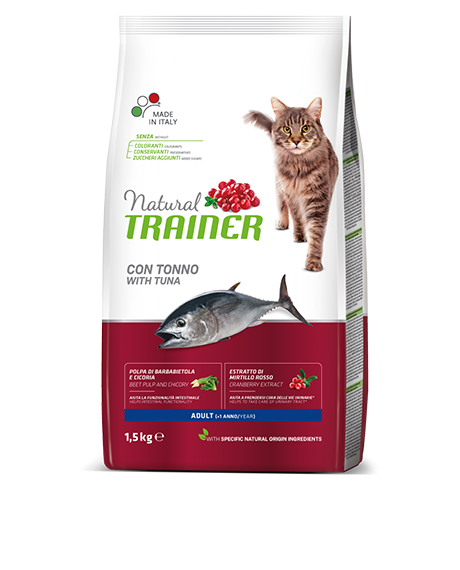 Natural Trainer Adult Cat sausas maistas katėms su tunu : Pakuotė - 10 kg