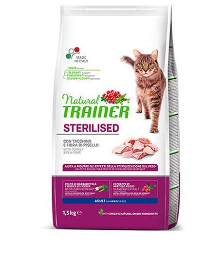 Natural Trainer Sterilised Adult Cat sausas maistas katėms su kalakutiena : Pakuotė - 10 kg