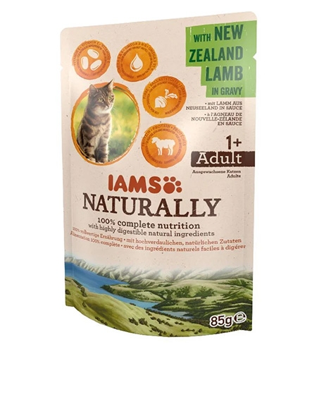 Iams Naturally konservai katėms su ėriena, 85 g