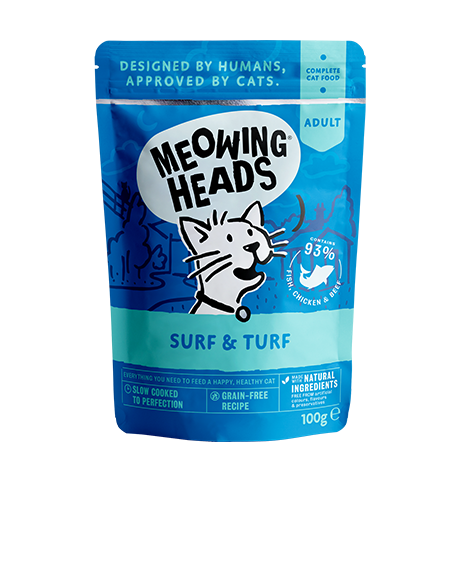 Meowing Heads Surf - Turf konservai katėms, 100 g