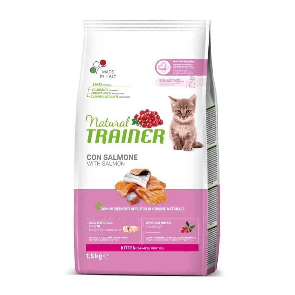 TRAINER NATURAL CAT KITTEN sausas maistas kačiukams su lašiša 1.5kg