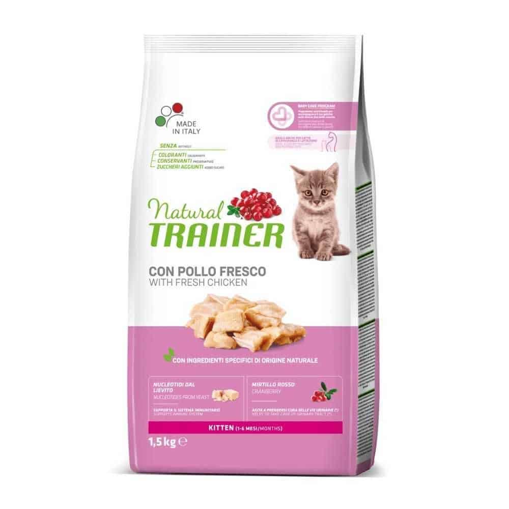 TRAINER NATURAL CAT KITTEN CHICKEN sausas maistas kačiukams su vištiena 1.5kg