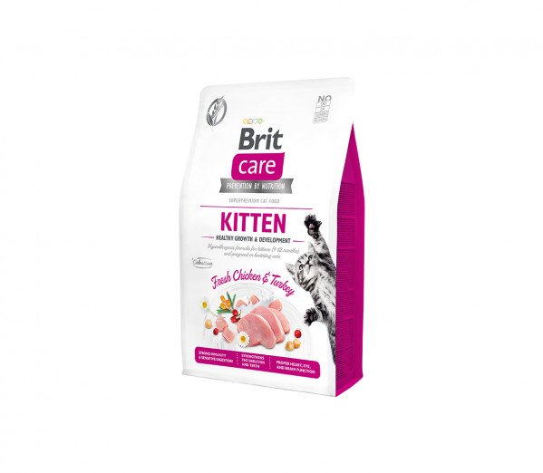Brit Care Cat GF Kitten Healthy Growth&Development sausas maistas katėms 2kg. - 7kg. 2 kg