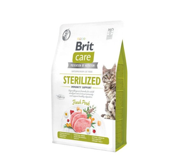Brit Care Cat GF Sterilized Immunity Support sausas maistas katėms 2kg. - 7kg. 2 kg