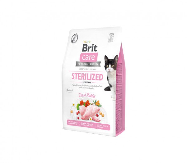 Brit Care Cat GF Sterilized Sensitive sausas maistas katėms 2kg. - 7kg. 2 kg