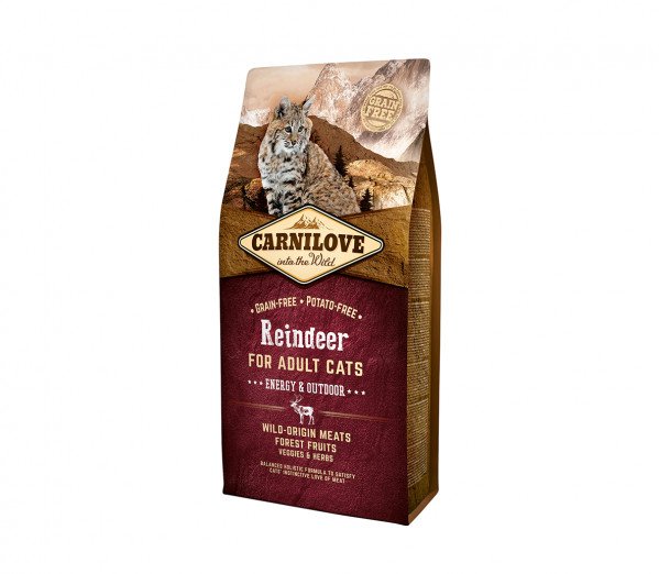 Carnilove Reindeer Adult Cat Energy&Outdoor sausas maistas katėms 400g. - 6kg. 2 kg