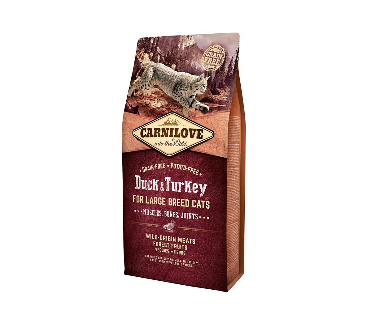 Carnilove Duck&Turkey Large Breed Cats sausas maistas katėms 400g. - 6kg. 2 kg