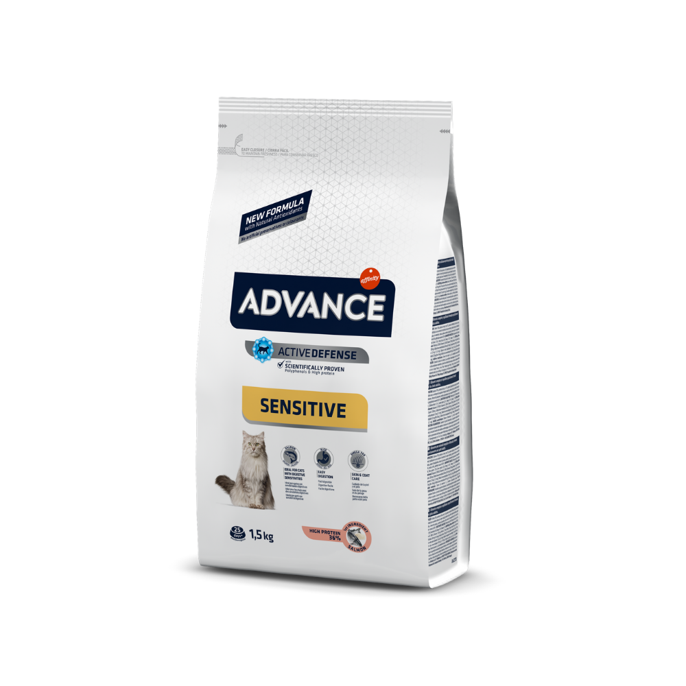 ADVANCE "Adult Sensitive" kačių maistas turinčioms jautrų skrandį 10 kg
