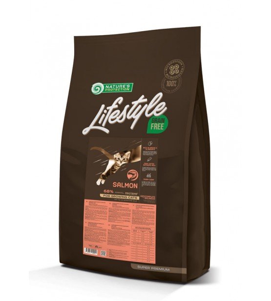 Natures Protection Lifestyle Grain Free Salmon Kitten sausas maistas kačiukams 7 kg