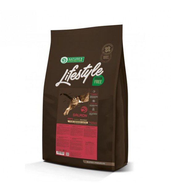 Natures Protection Lifestyle Grain Free Salmon Senior Cat sausas maistas katėms 7 kg