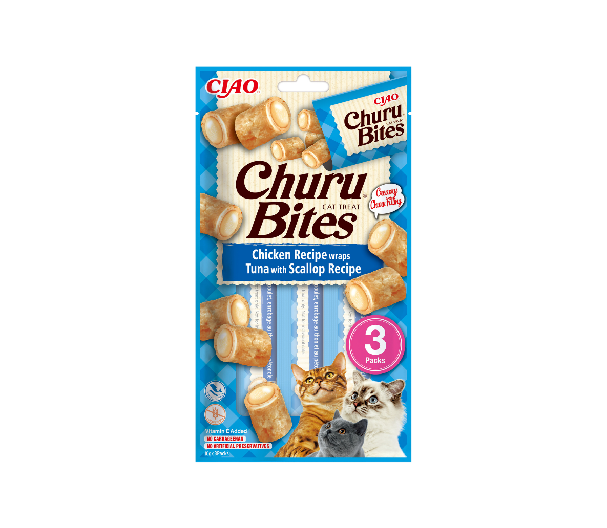 Churu Cat skanėstas Bites Chicken Tuna Scallop 30g