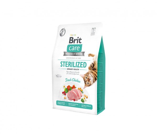 Brit Care Cat GF Sterilized Urinary Health sausas maistas katėms 2kg. - 7kg. 7 kg