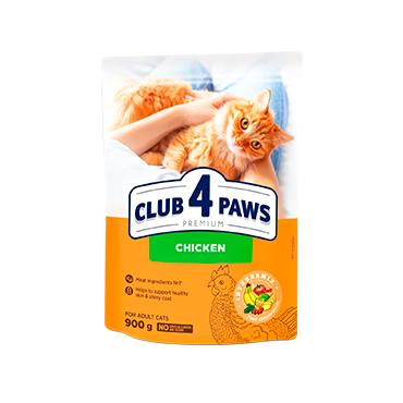 CLUB 4 PAWS PREMIUM "VIŠTA". PILNAVERTIS SAUSAS MAISTAS SUAUGUSIOMS KATĖMS 300g. - 14kg. 300 g