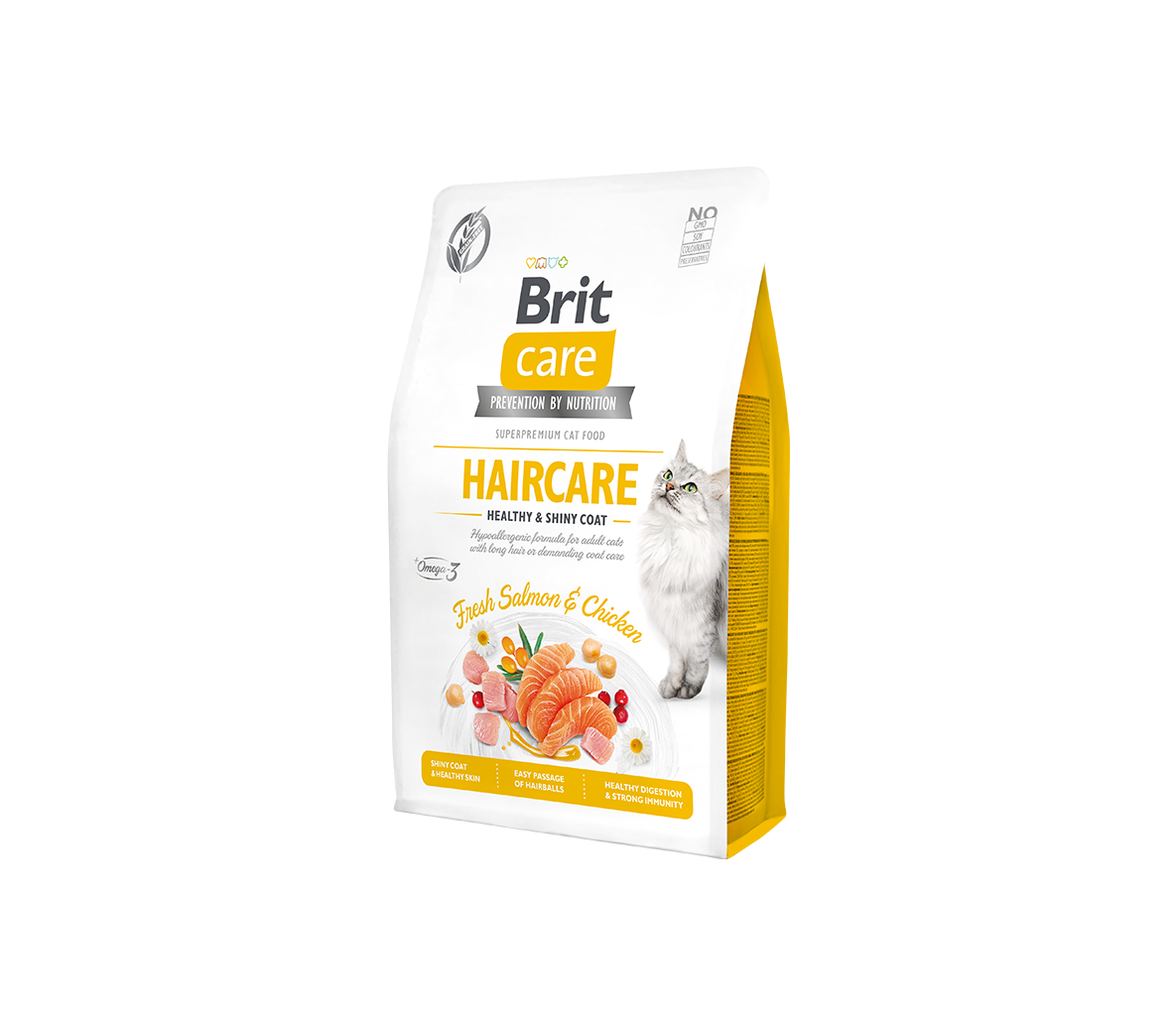 Brit Care Cat GF Haircare Healthy&Shiny Coat sausas maistas katėms 2kg. - 7kg. 7 kg