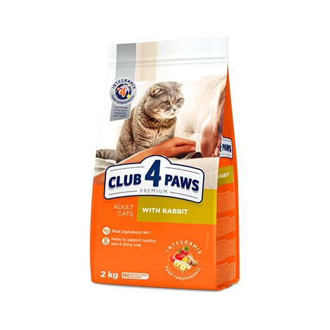 CLUB 4 PAWS PREMIUM "SU TRIUŠIENA". PILNAVERTIS SAUSAS MAISTAS SUAUGUSIOMS KATĖMS 300g. - 14kg. 2 kg