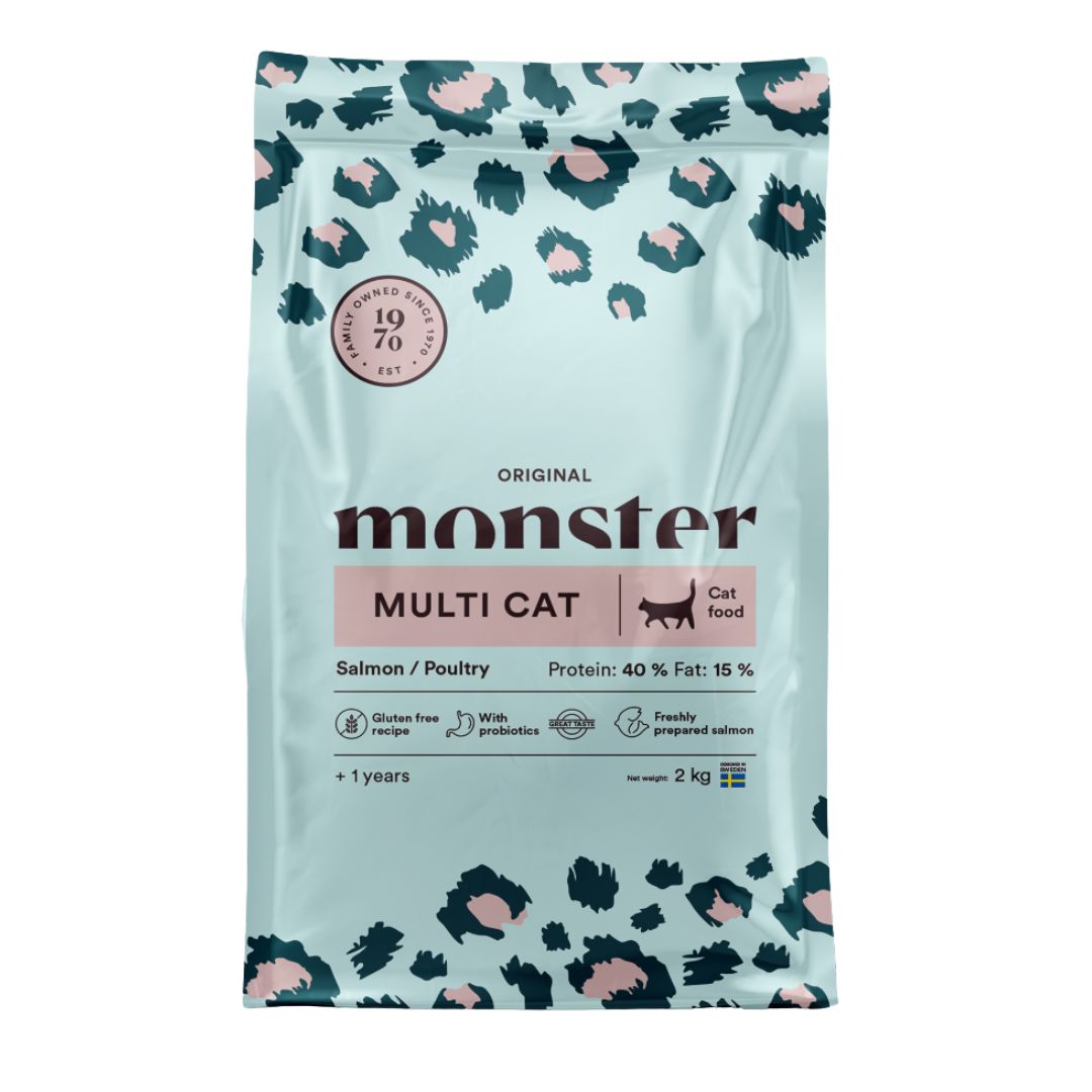 Monster Original Multicat sausas maistas katėms su lašiša ir vištiena