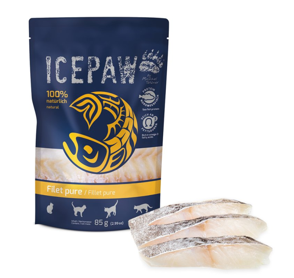 Šlapias maistas katėms su lašiša ir silke "Icepaw Omega 3"
