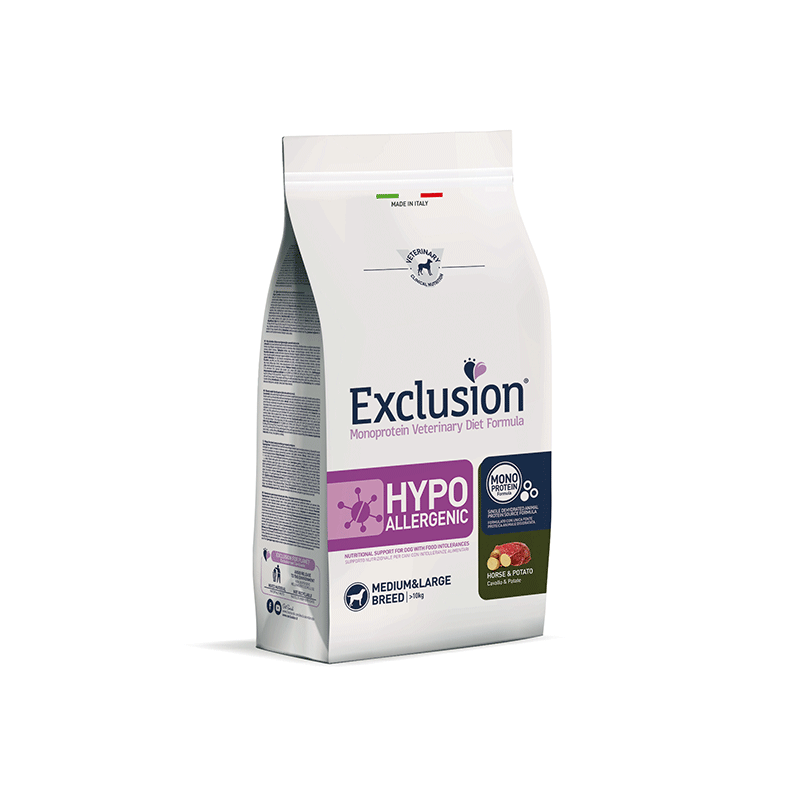 Exclusion Hypoallergenic sausas maistas su arkliena šunims, 2 kg