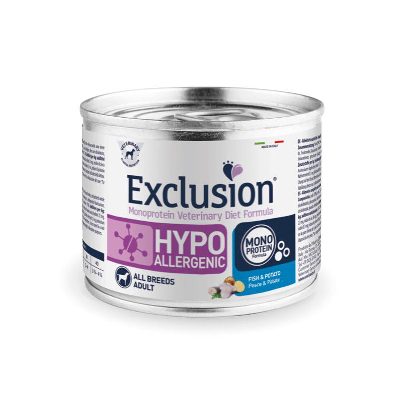Exclusion Hypoallergenic konservai šunims su žuvimi ir bulvėmis, 200 g