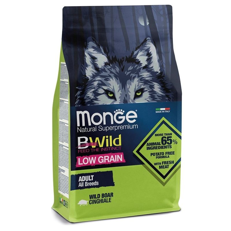 Monge BWILD Adult All Breeds Boar sausas pašaras šunims, šerniena; 2.5kg, 12kg