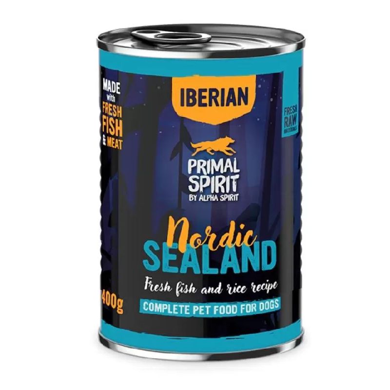 Alpha Spirit Nordic Sealand konservuotas pašaras suaugusiems šunims, kiaulena, žuvis; 400g