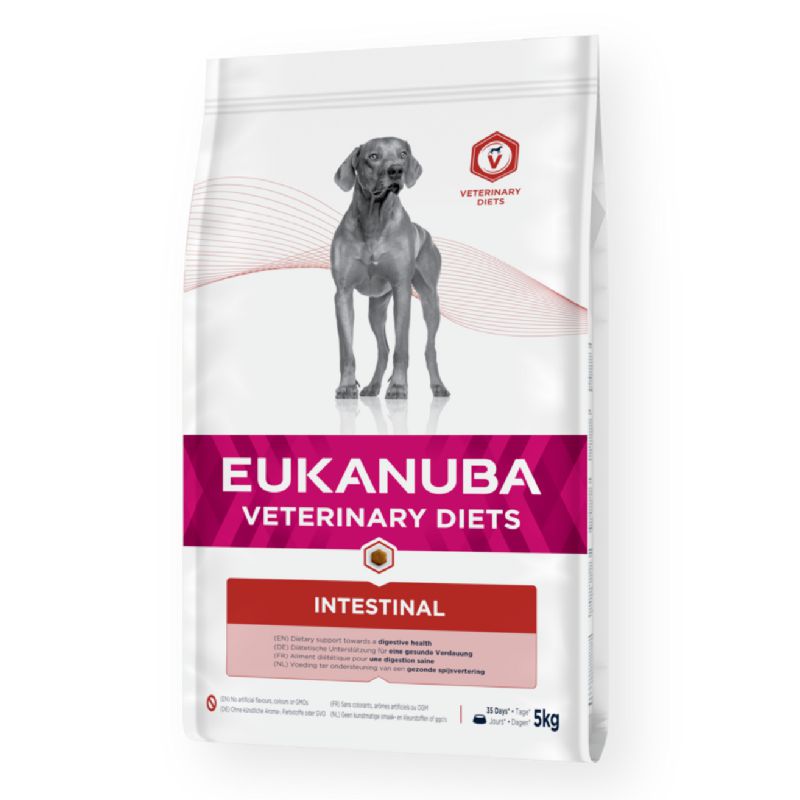 Eukanuba VD Intestinal Disorders sausas pašaras suaugusiems šunims, sergantiems skrandžio ligomis, vištiena; 5kg, 12kg