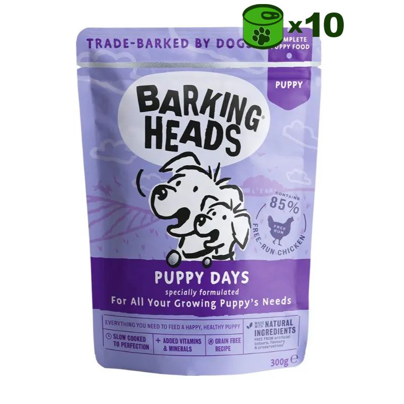 Barking Heads Puppy Days konservuotas pašaras jauniems šuniukams, vištiena; 10x300g