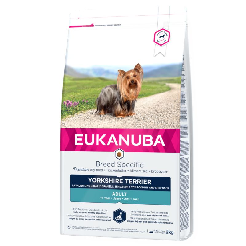 Eukanuba Yorkshire Terrier Chicken sausas pašaras suaugusiems Jorkšyro terjerams, vištiena; 2kg