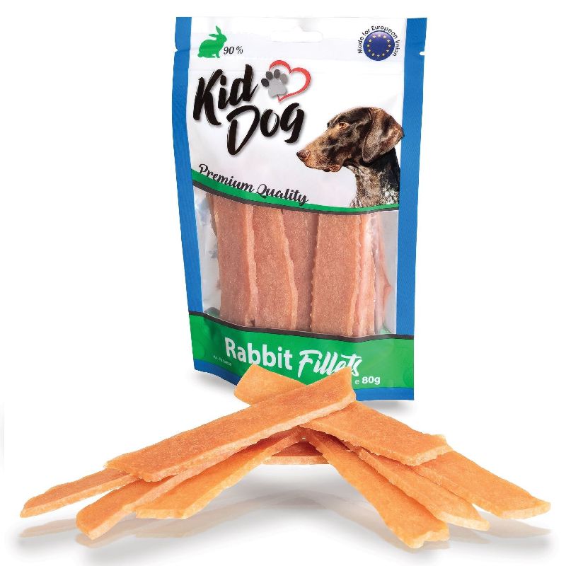 Kiddog Fillets triušienos juostelės skanėstai šunims; 500g