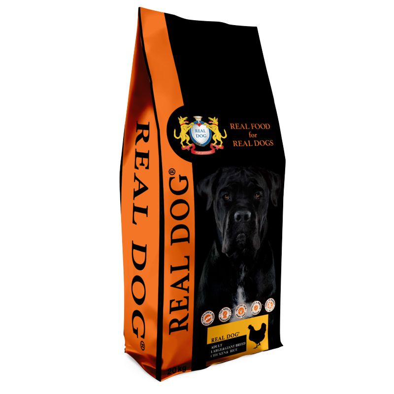 Real Dog Adult Giant Breeds Chicken&Rice sausas pašaras suaugusiems šunims didelių veislių, vištiena, ryžiai; 20kg