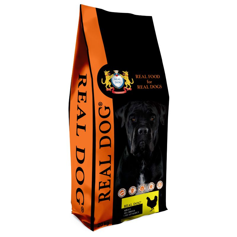 Real Dog Adult All Breeds Chicken&Rice sausas pašaras suaugusiems šunims visų veislių, vištiena, ryžiai; 20kg