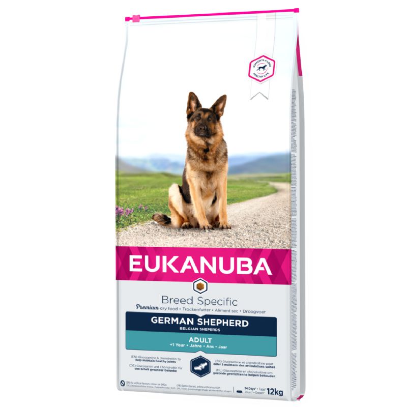 Eukanuba German Shephed Chicken sausas pašaras suaugusiems vokiečių aviganiams, vištiena; 12kg