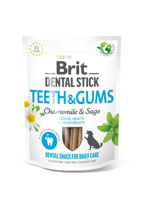 Brit Dental Stick skanėstas dantų sveikatai Teeth & Gums Chamomile & Sage 7 vnt. 251 g