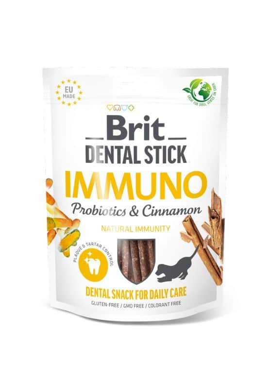 Brit Dental Stick skanėstas kramtymui Immuno Probiotics & Cinnamon 7 vnt. 251g