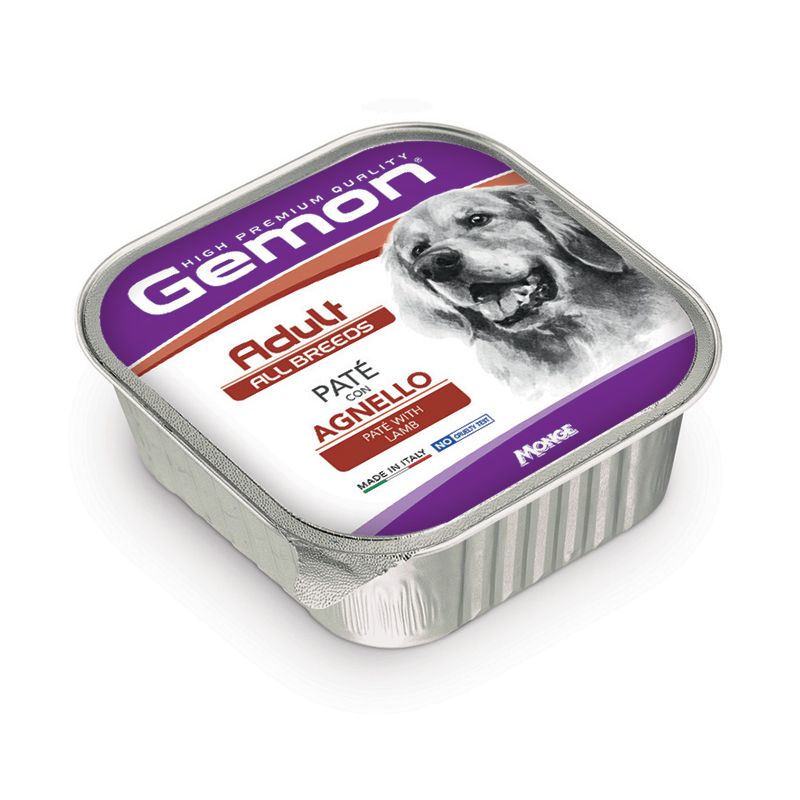 Gemon Wet Dog Pate Adult lamb konservuotas pašaras paštetas šunims, ėriena; 150g