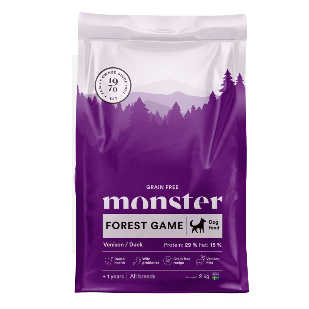 Monster Forest Game begrūdis sausas maistas šunims su elniena