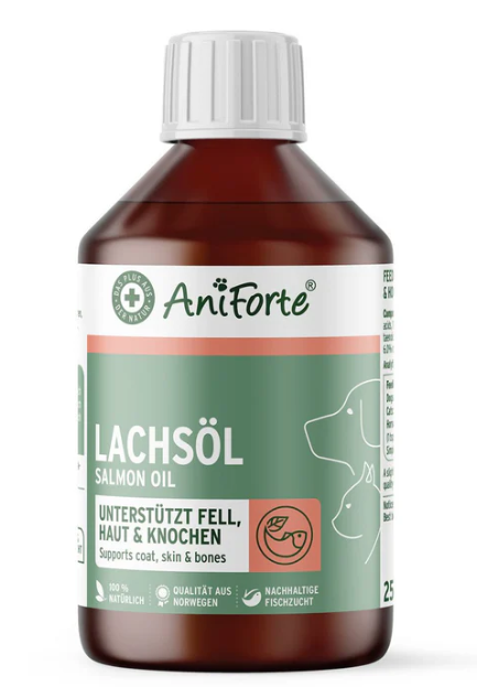 Maisto papildas šunims ir katėms - lašišų aliejus "Aniforte Salmon Oil"