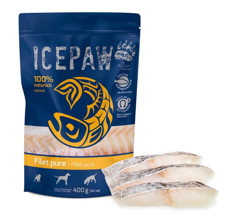 Paštetas šunims su menke "Icepaw  Fillet Pure"