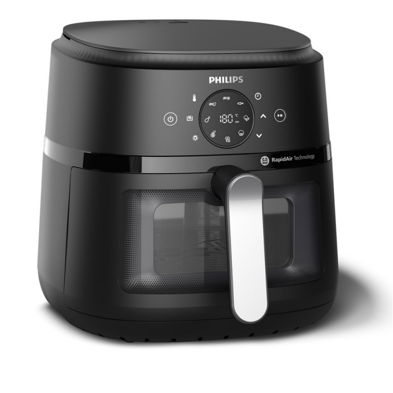 Karšto oro gruzdintuvė Philips NA231/00, 1700 W, talpa 6.2 L, juoda/sidabrinė
