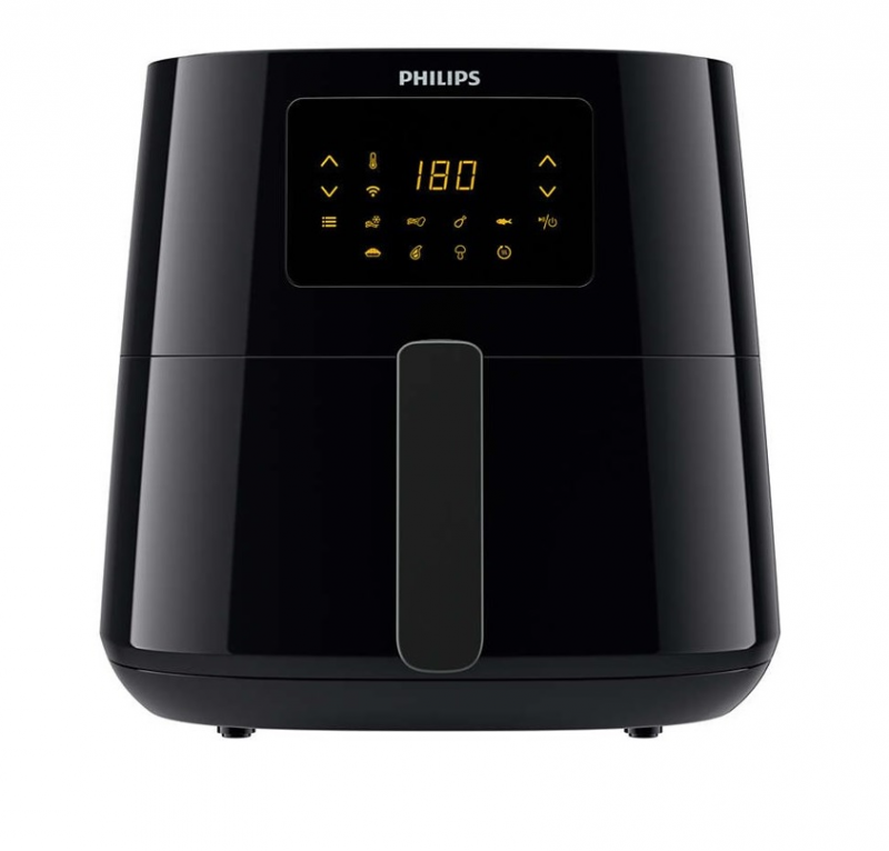 Karšto oro gruzdintuvė Philips Essential HD9280/70, galia 2000 W, talpa 6.2 L, Rapid Air technologija, juoda