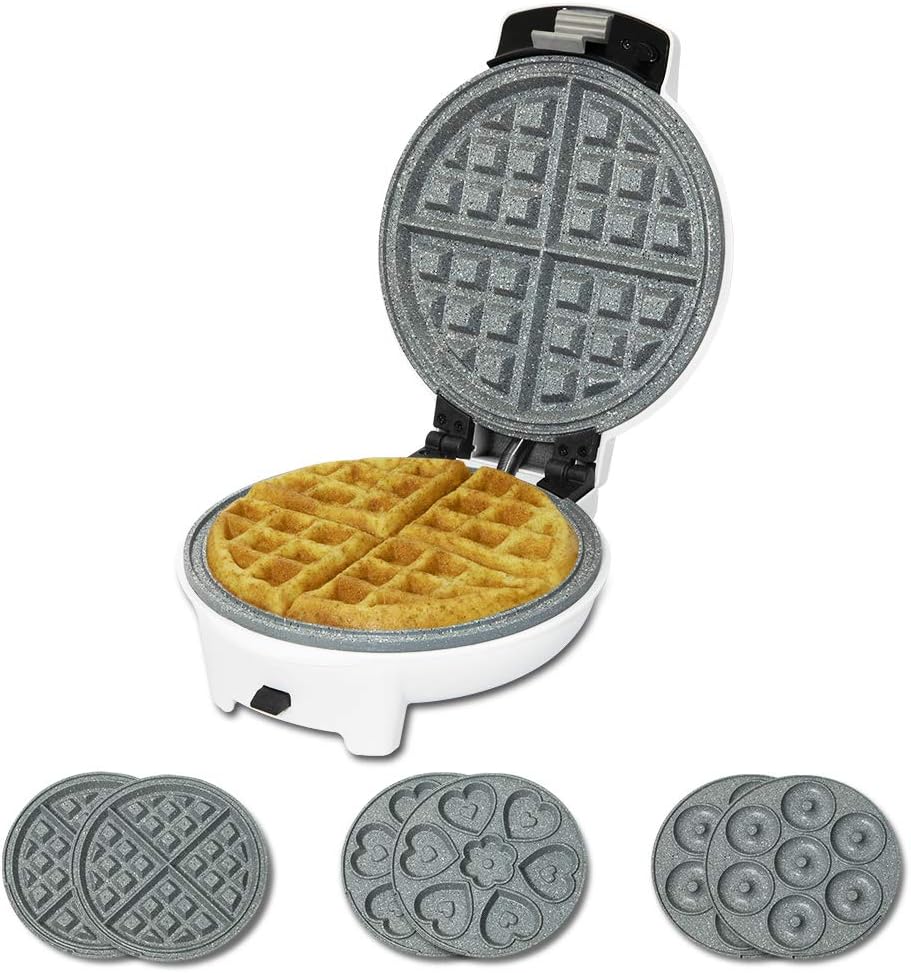 Vaflinė Cecotec Fun Gofrestone 3in1, 700 W, 3 kepiniai, vafliai/keksiukai/spurgos, balta