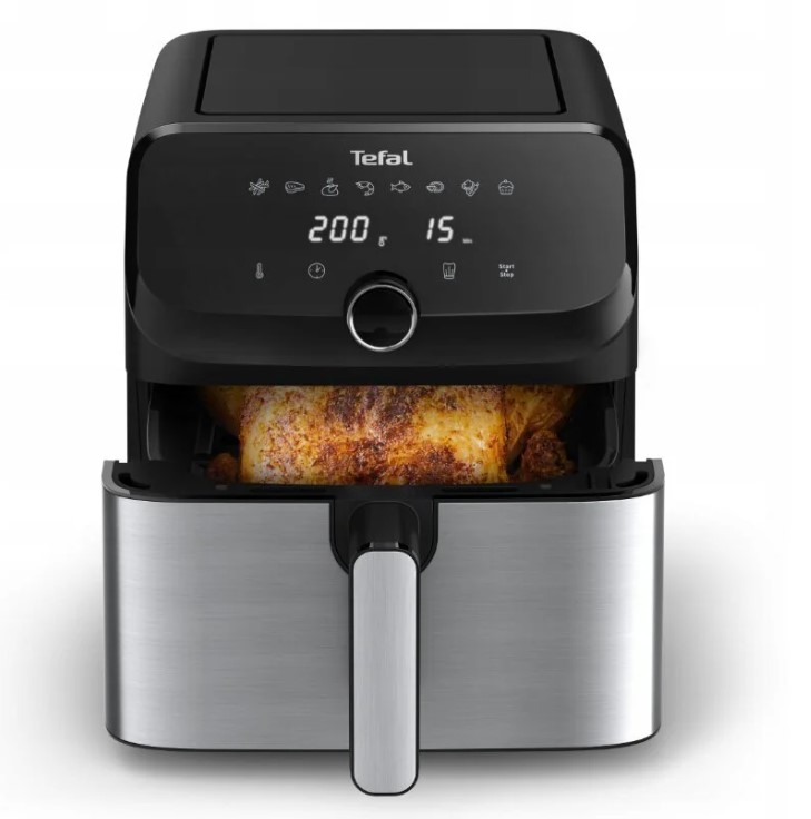 Karšto oro gruzdintuvė TEFAL Easy Fry Mega, 1700 W galia, 7.5 L talpa, juoda