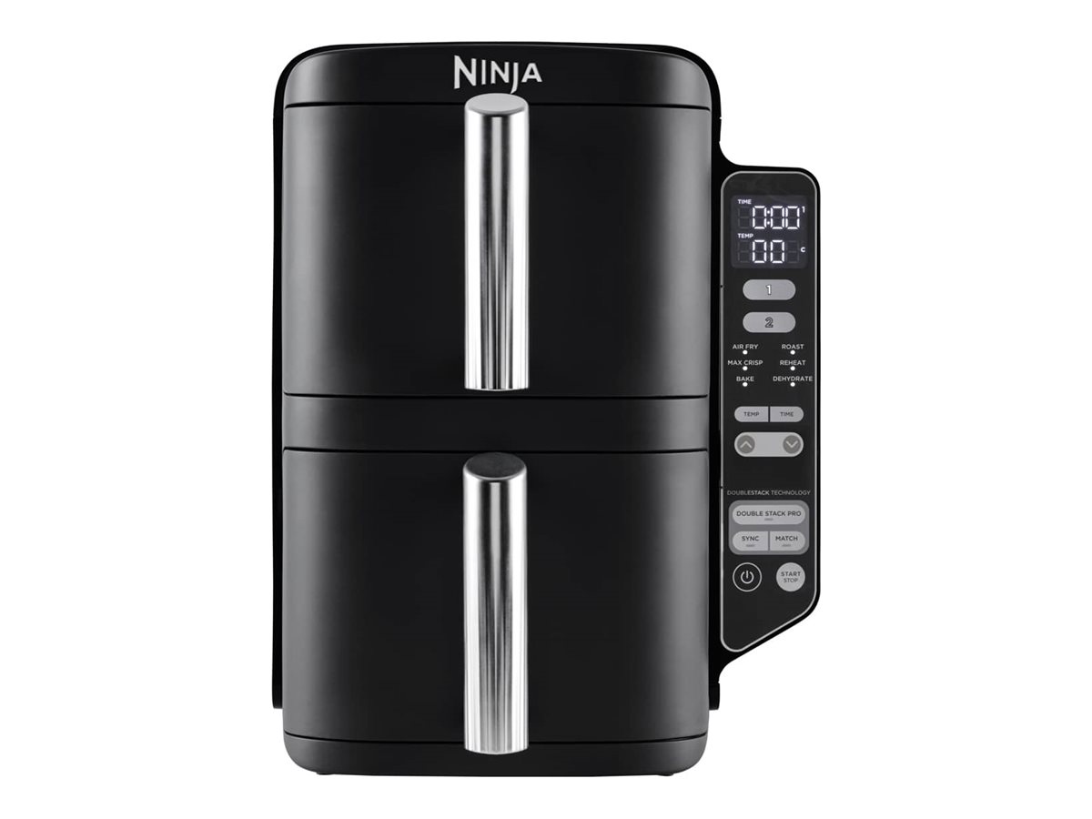 Karšto oro gruzdintuvė NINJA SL300EU, dvigubo sluoksnio su 2 stalčiais, galia 2470 W, talpa 7.6 L, juoda