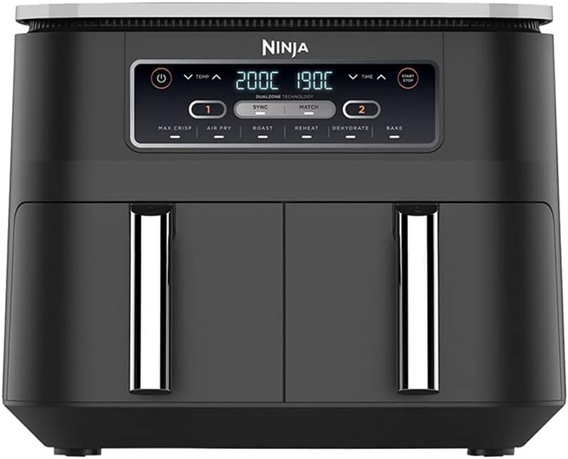 Karšto oro gruzdintuvė NINJA Air Fryer AF300 Power 1 frying compartment: 1200 W; 2 frying compartments: 2400 W W Capacity 7.6 L Black